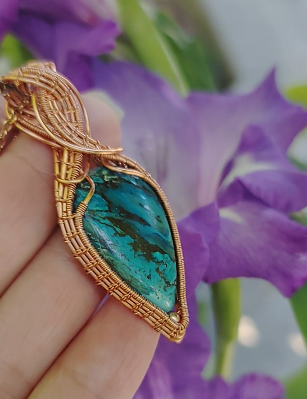 Blue Shattuckite pendant