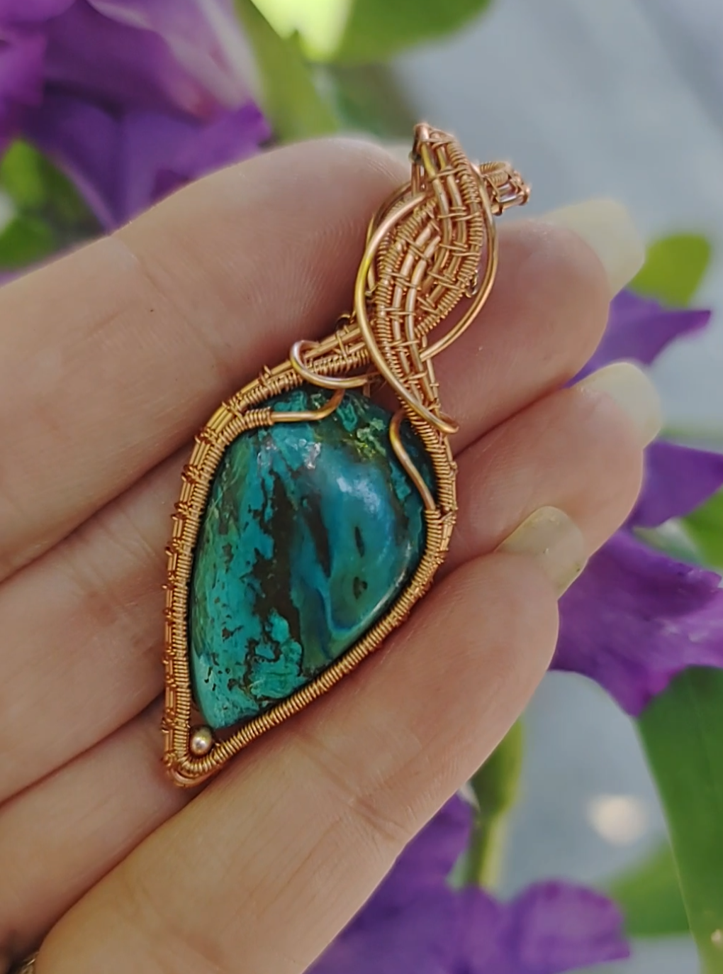 Blue Shattuckite pendant
