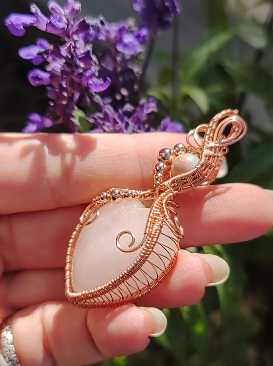 Rose Quartz heart pendant