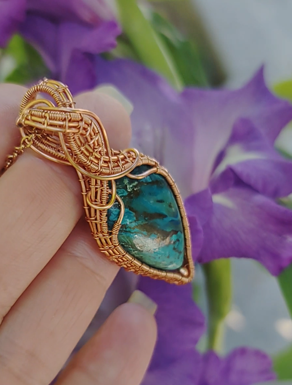 Blue Shattuckite pendant