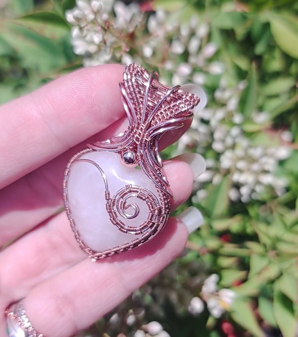 Rose Quartz heart pendant