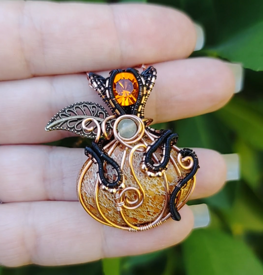 Halloween ๐๐โโฌ pumpkin kitty Pendant