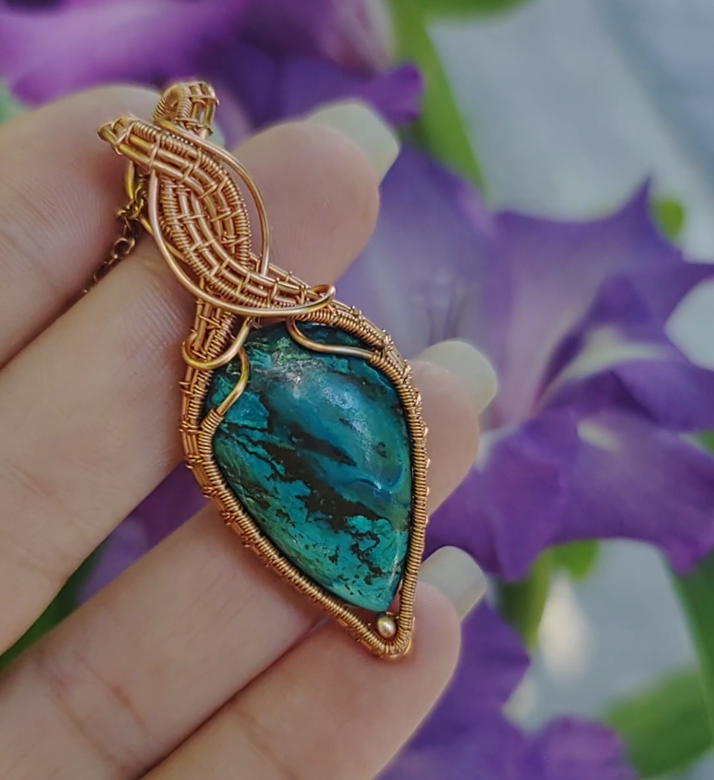 Blue Shattuckite pendant