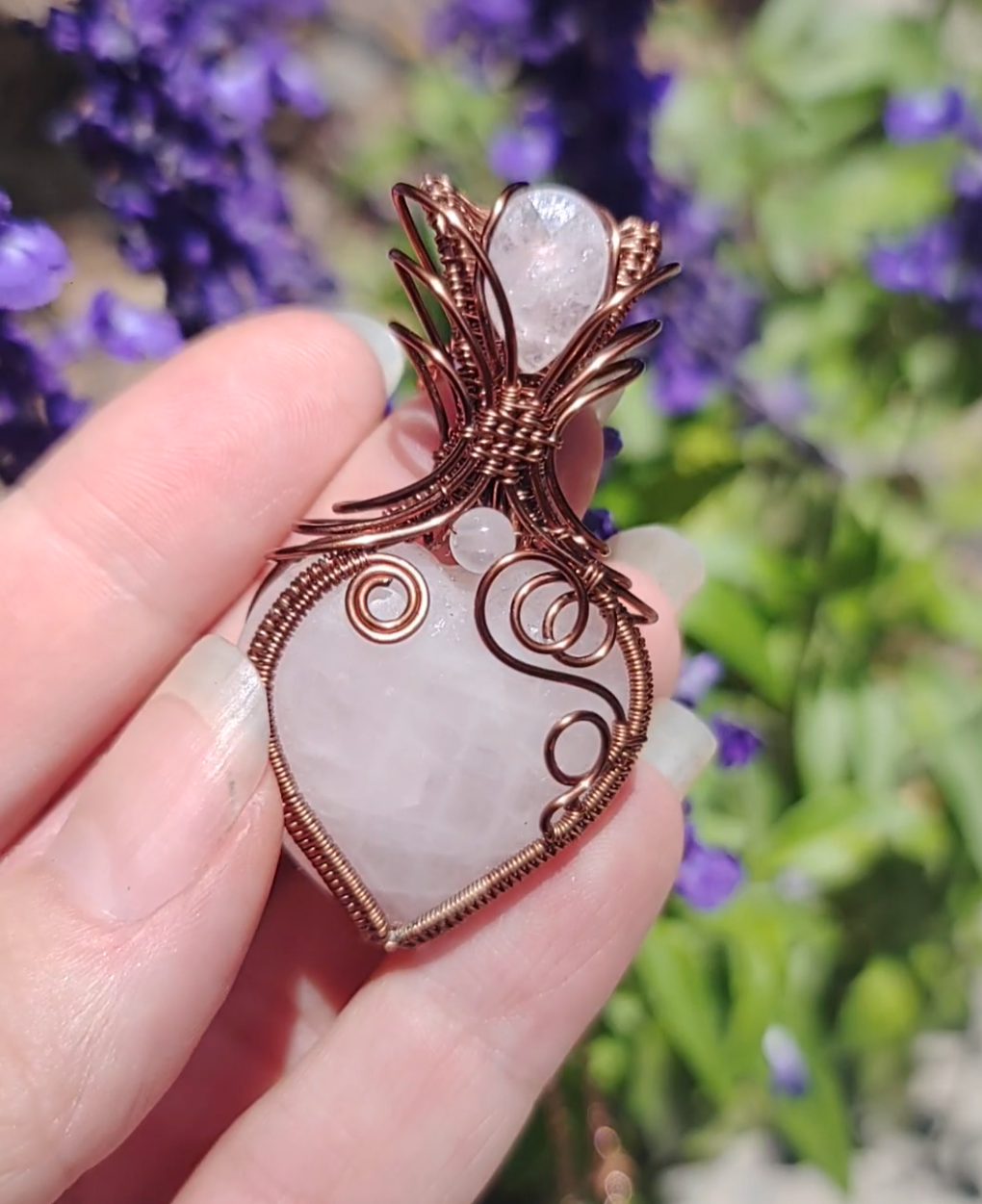 Rose Quartz heart pendant