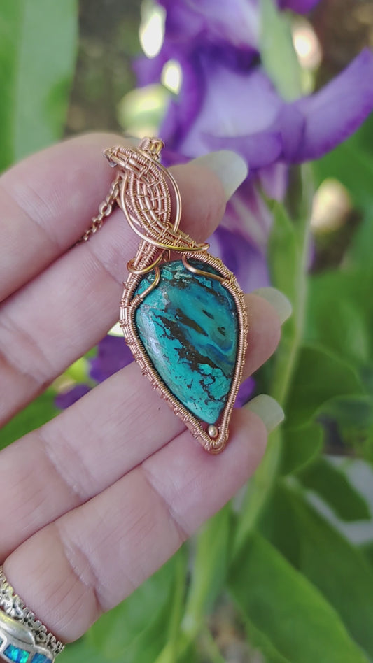 Blue Shattuckite pendant