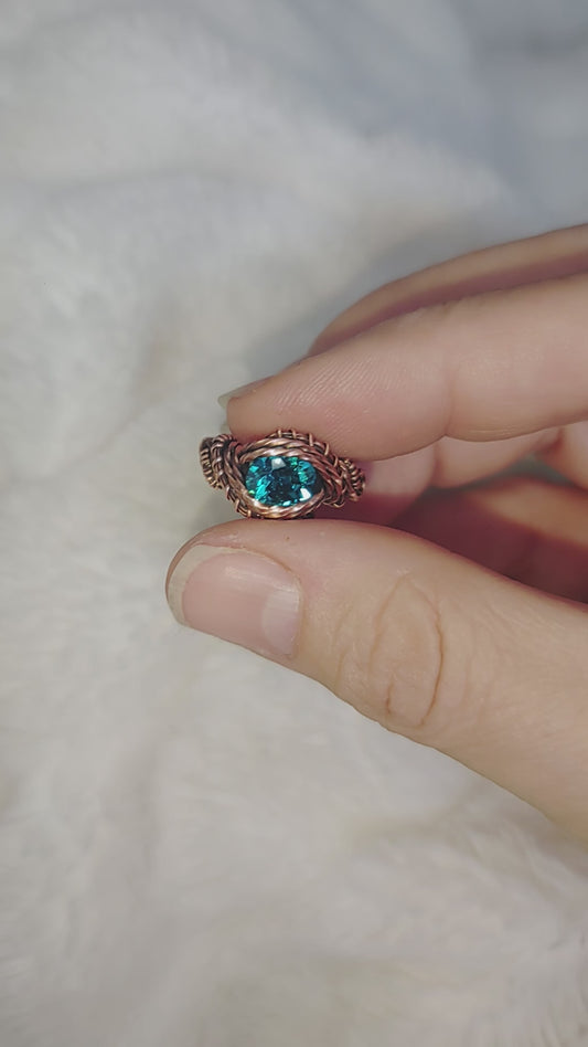 Blue crystal ring💍 size 6