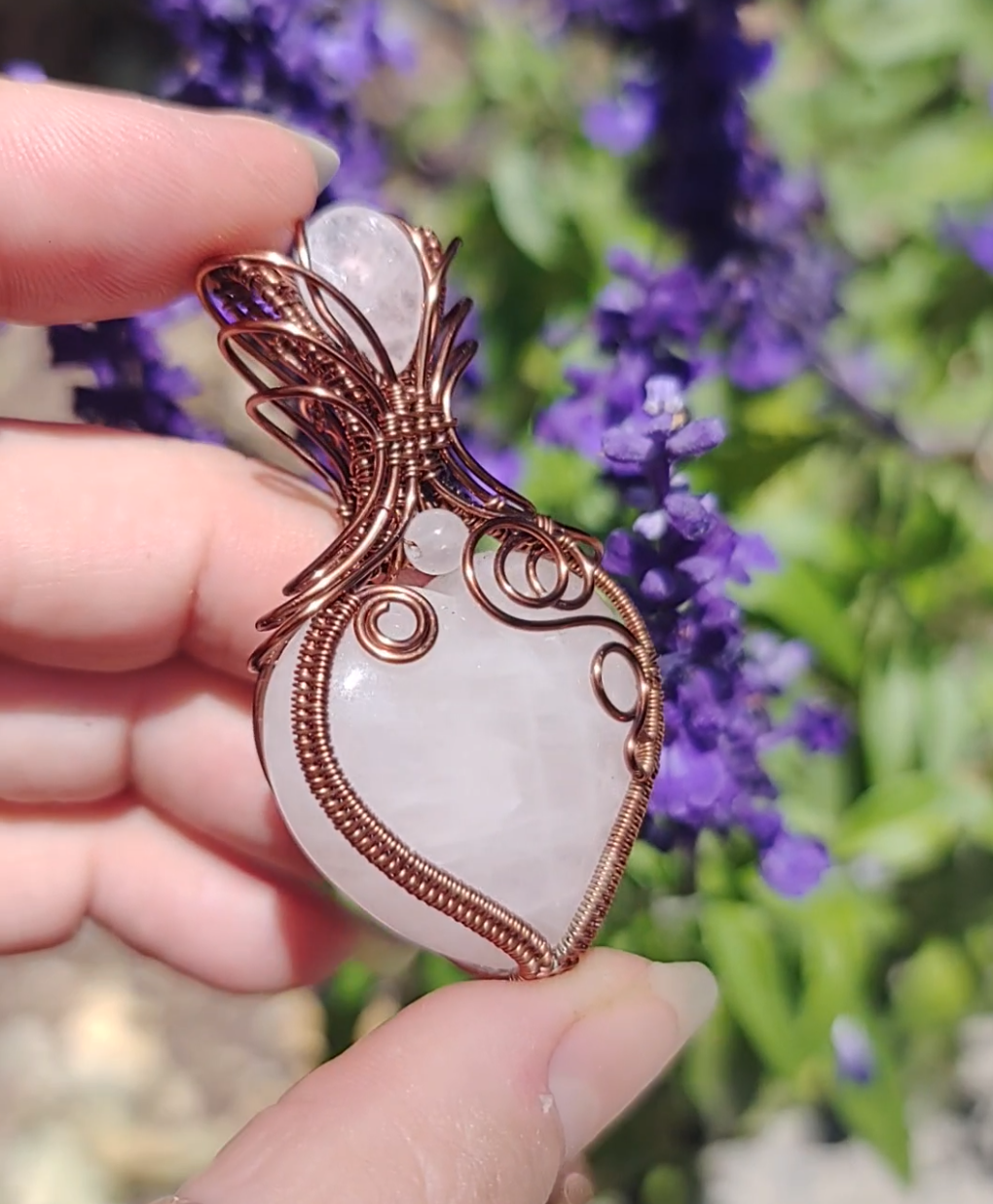 Rose Quartz heart pendant