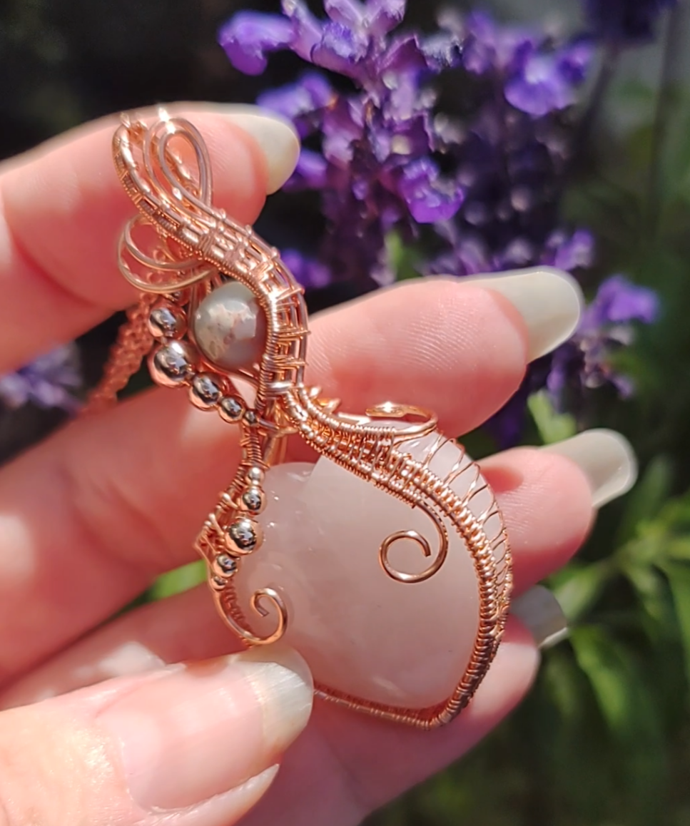 Rose Quartz heart pendant
