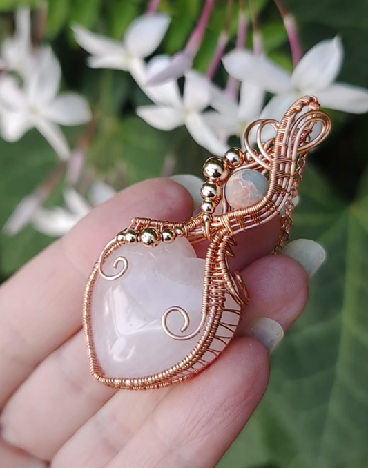 Rose Quartz heart pendant