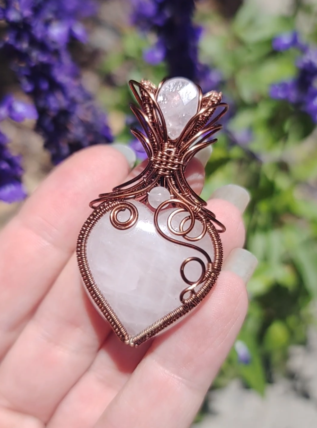 Rose Quartz heart pendant