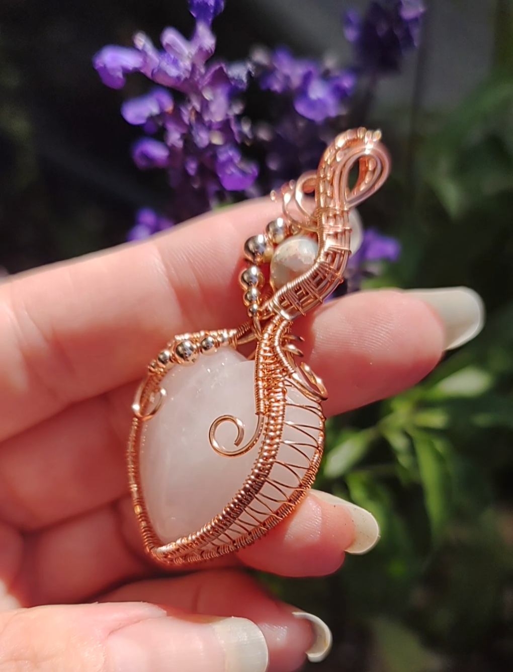 Rose Quartz heart pendant