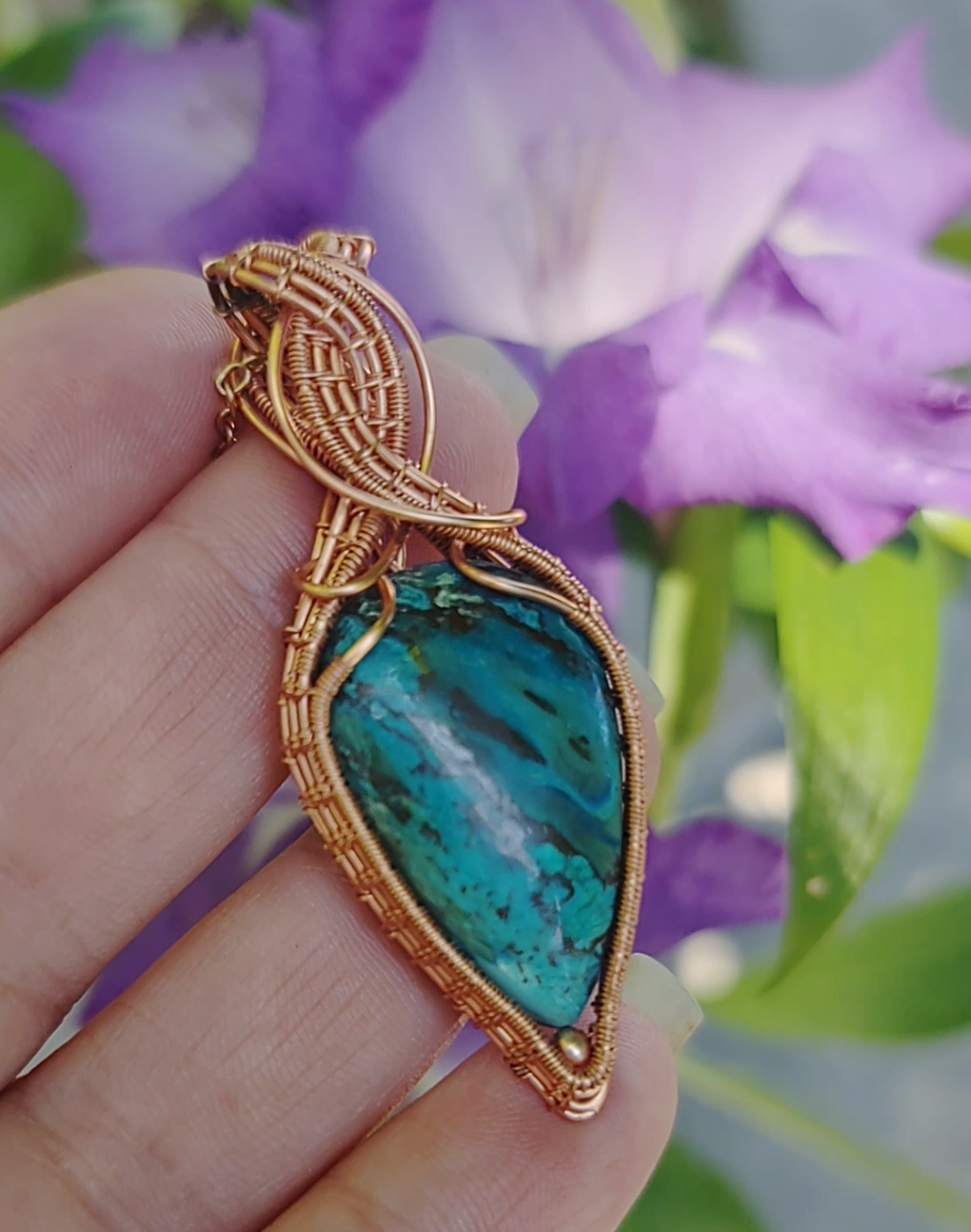 Blue Shattuckite pendant