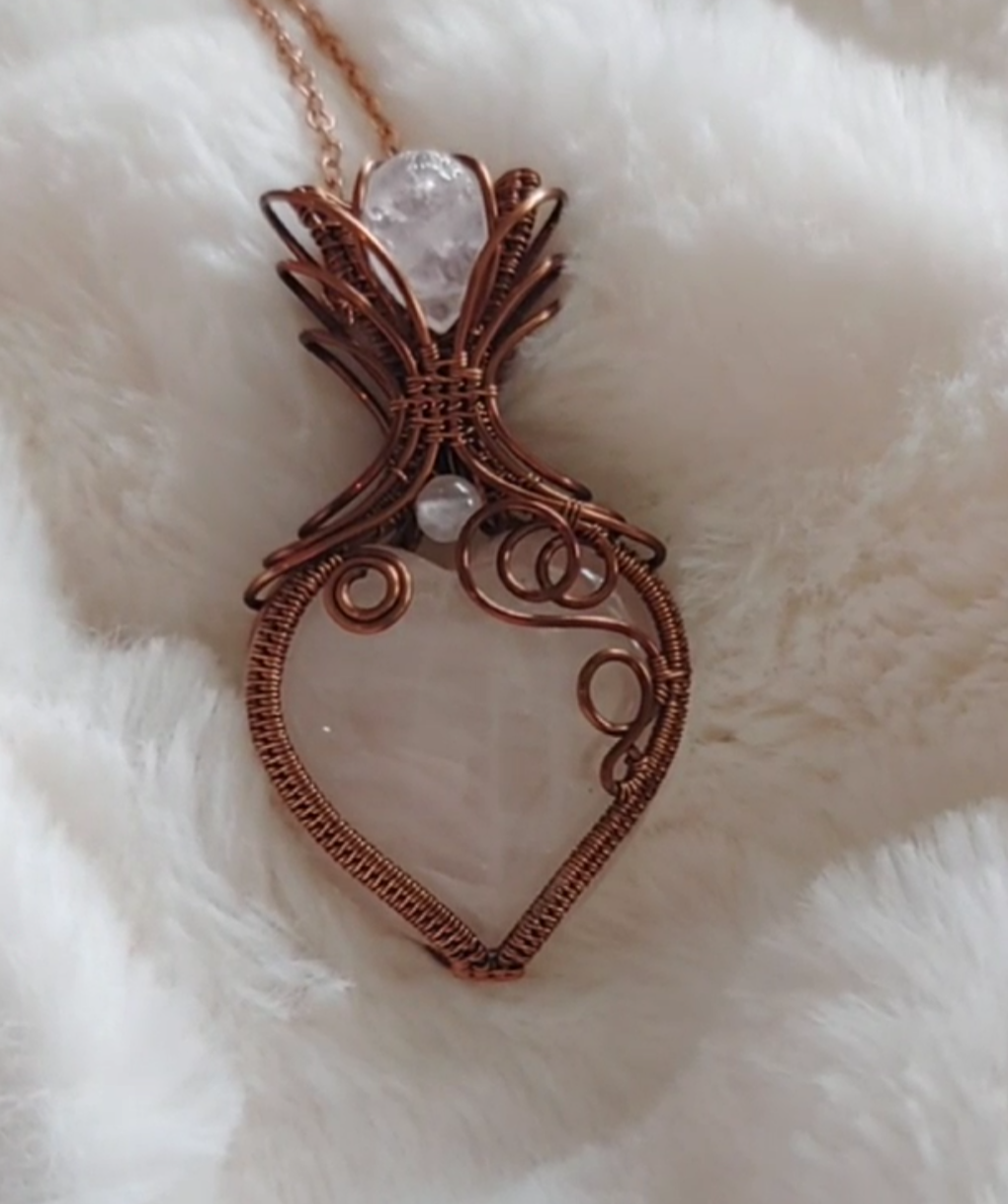 Rose Quartz heart pendant