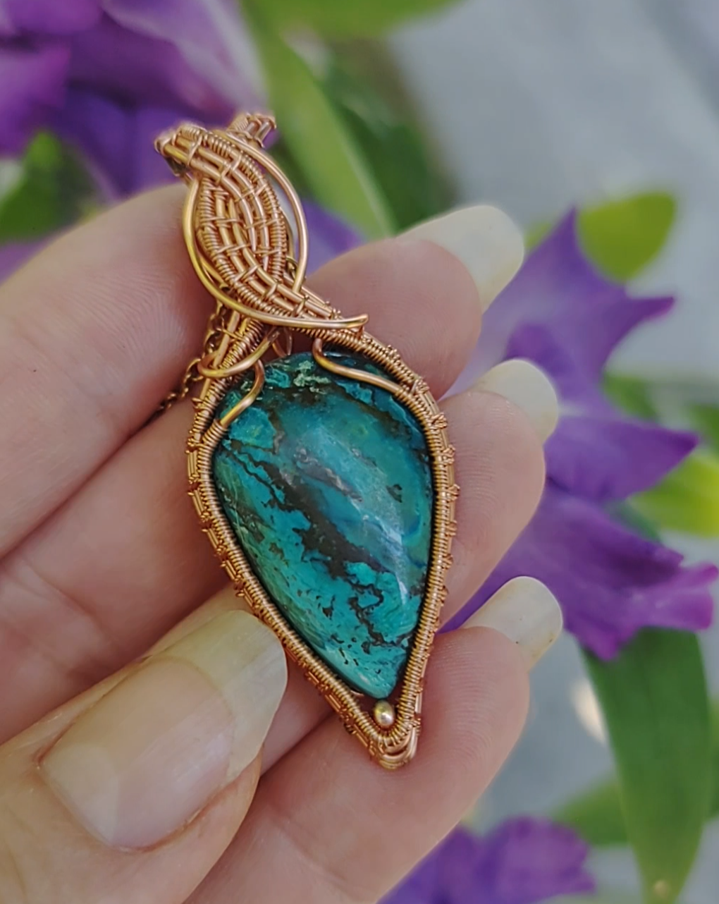 Blue Shattuckite pendant