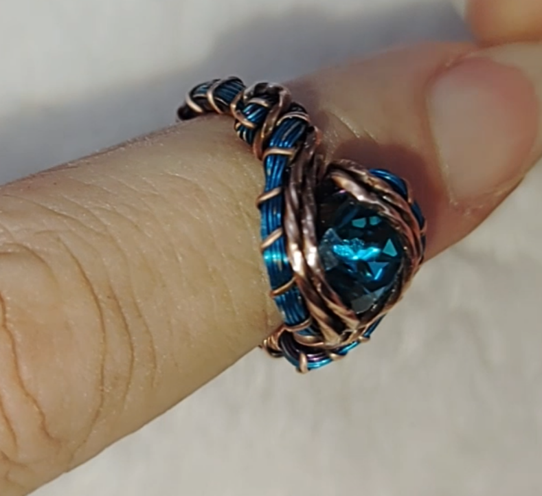 Blue crystal ring💍 size 7