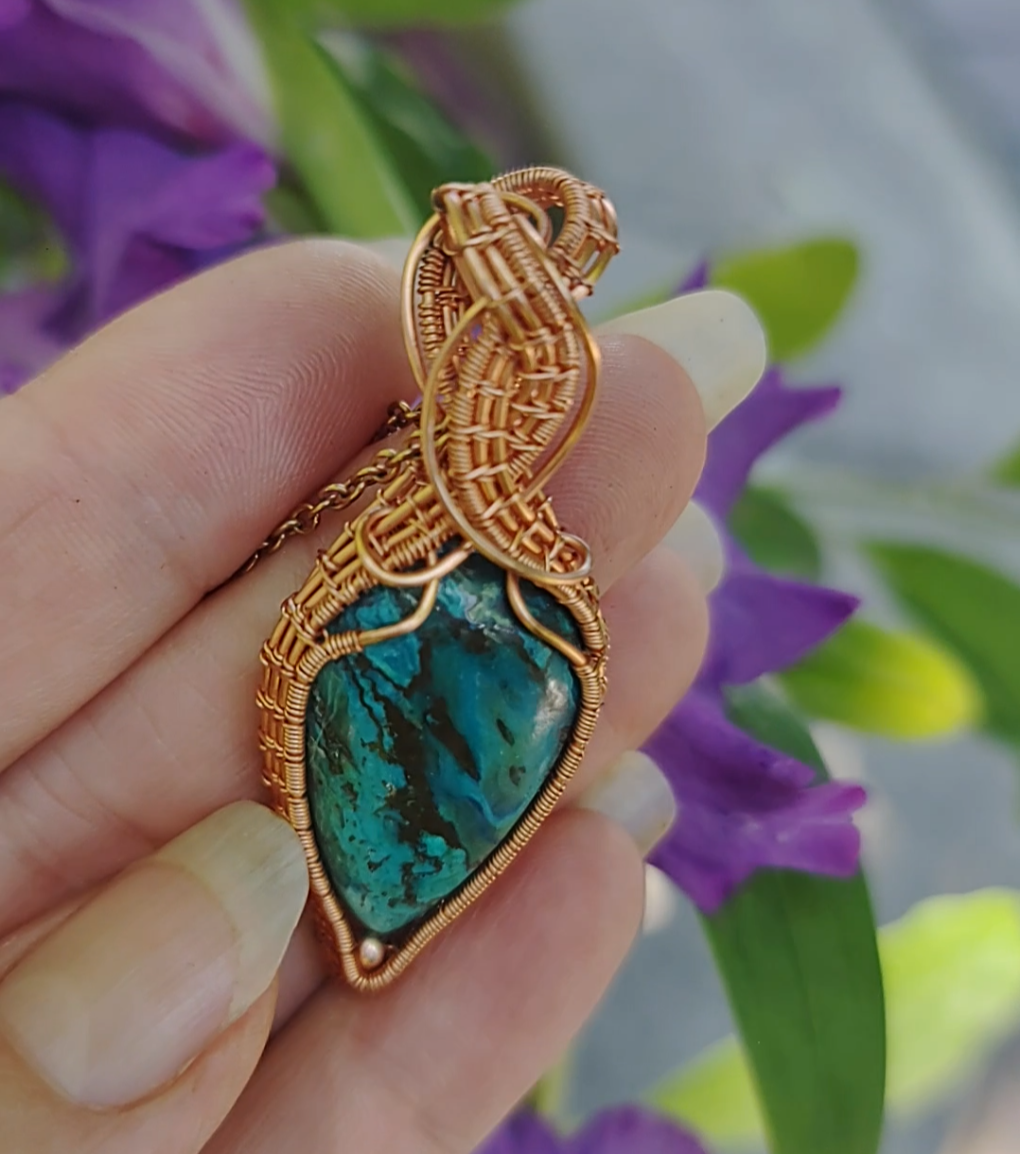 Blue Shattuckite pendant