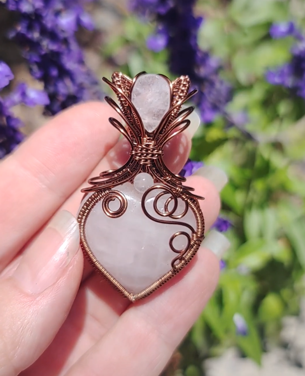 Rose Quartz heart pendant