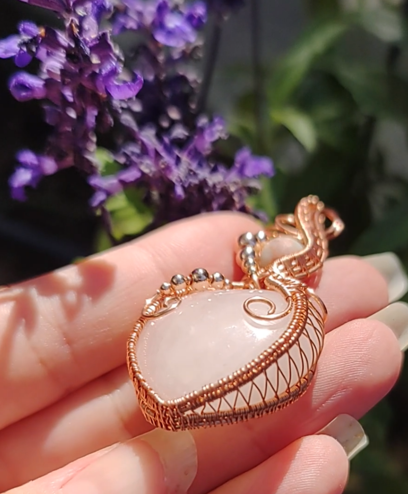Rose Quartz heart pendant