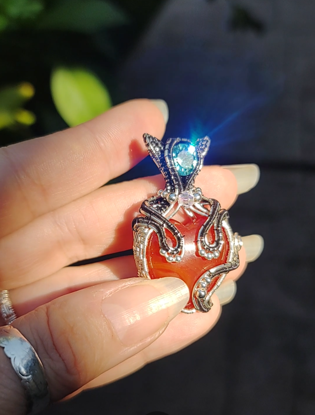kitty 😸💙 heart pendant