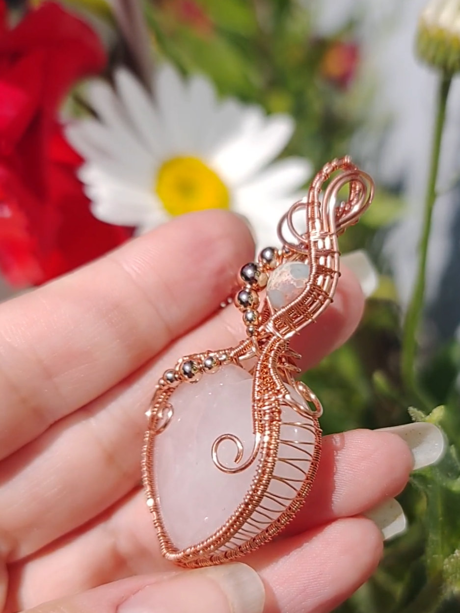 Rose Quartz heart pendant