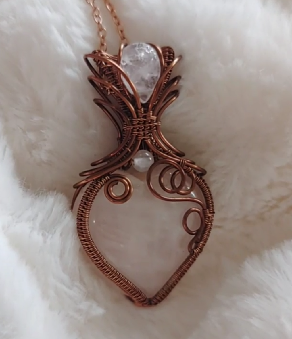 Rose Quartz heart pendant