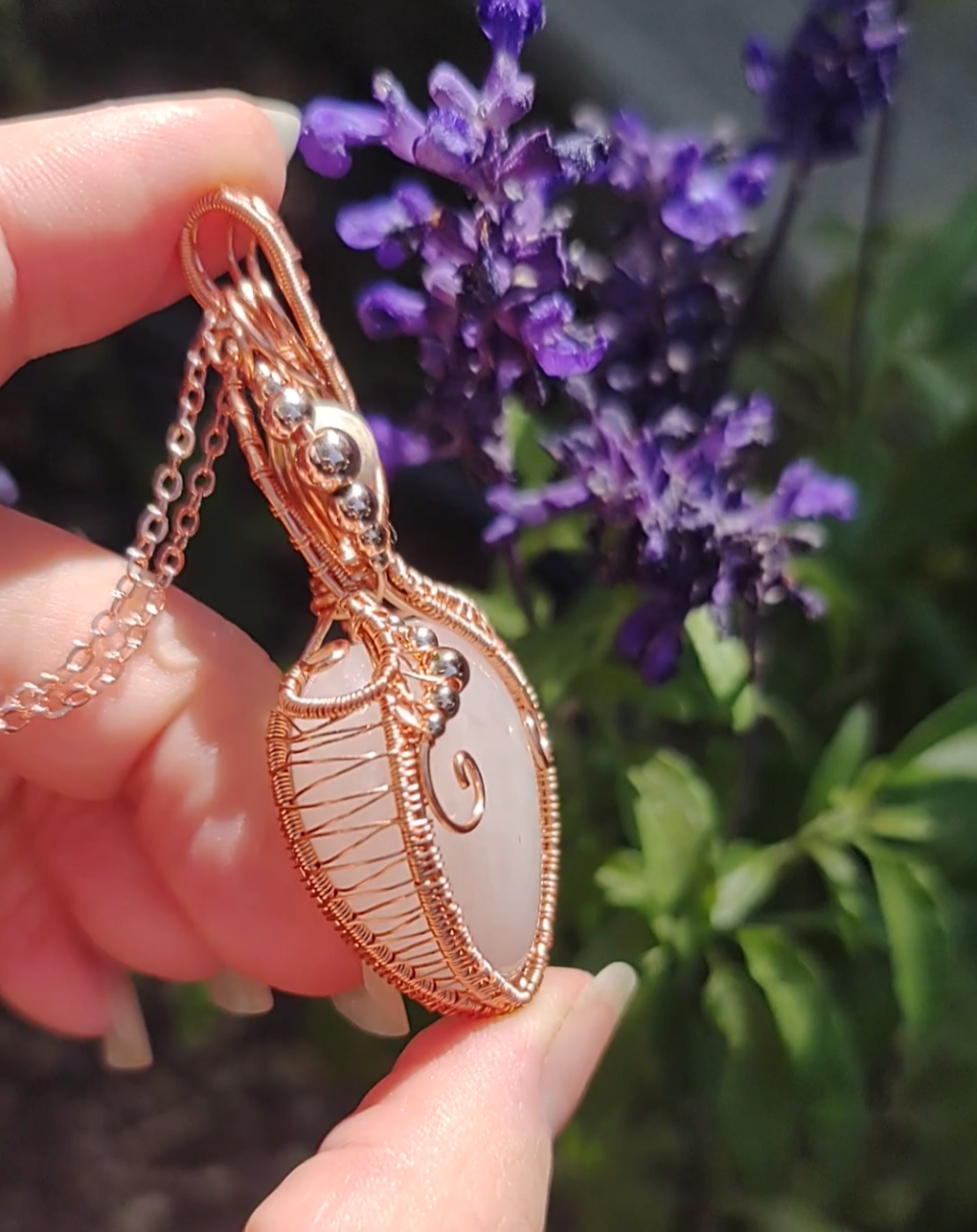 Rose Quartz heart pendant