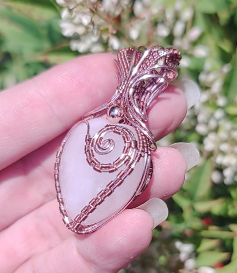 Rose Quartz heart pendant
