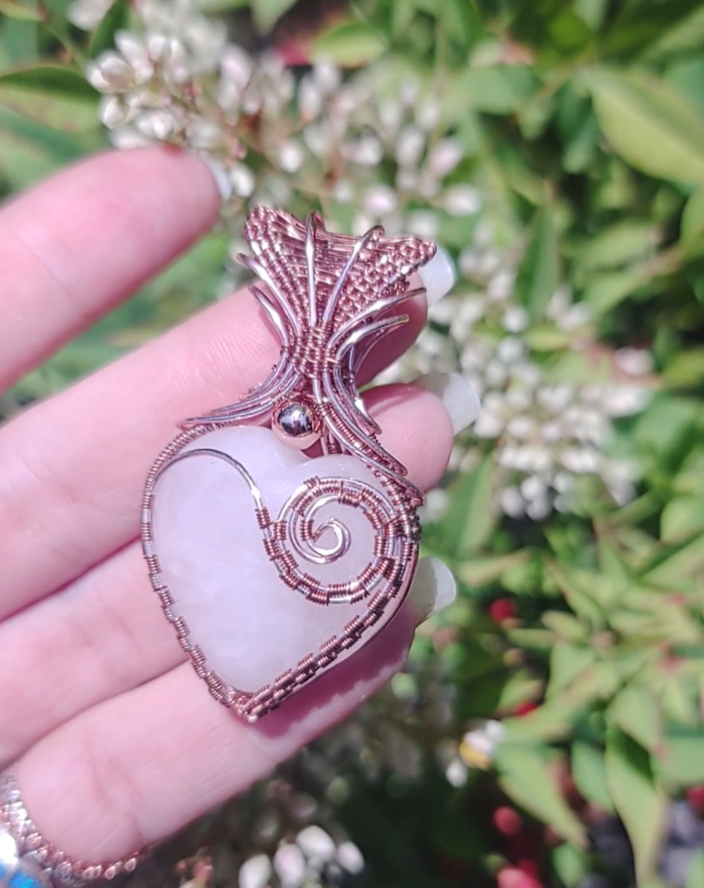 Rose Quartz heart pendant