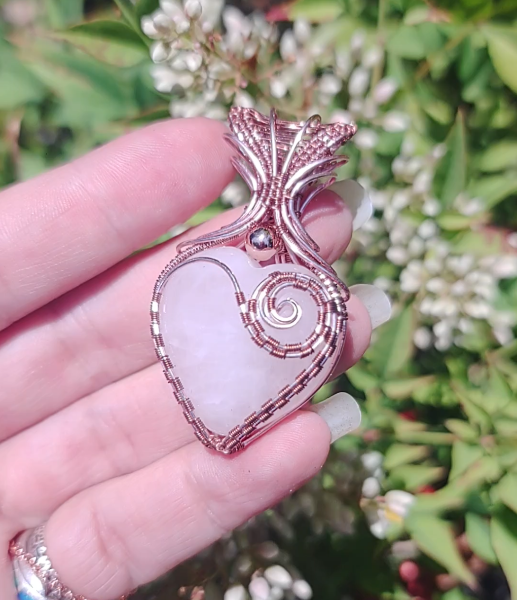 Rose Quartz heart pendant