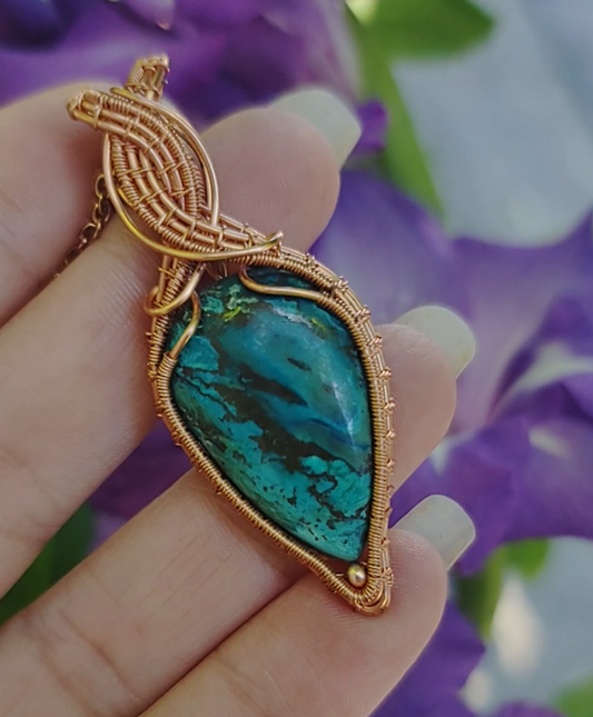 Blue Shattuckite pendant