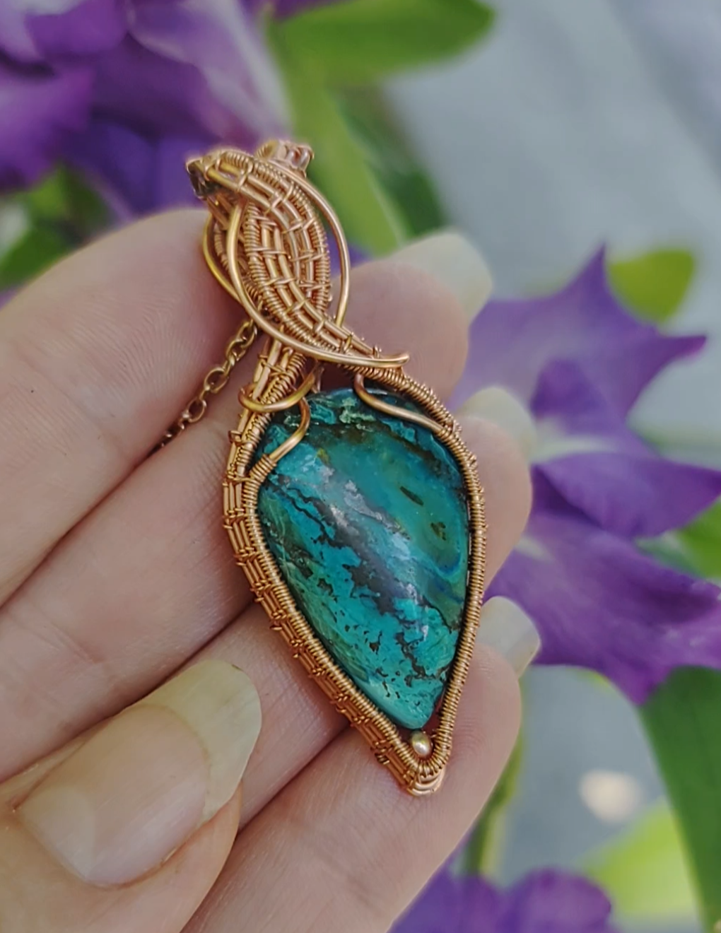 Blue Shattuckite pendant