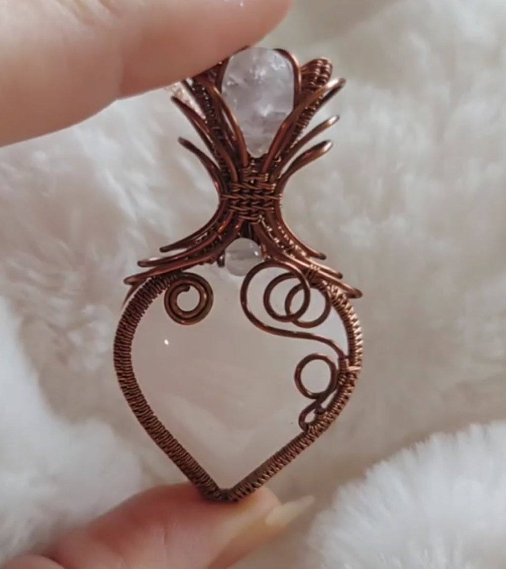 Rose Quartz heart pendant